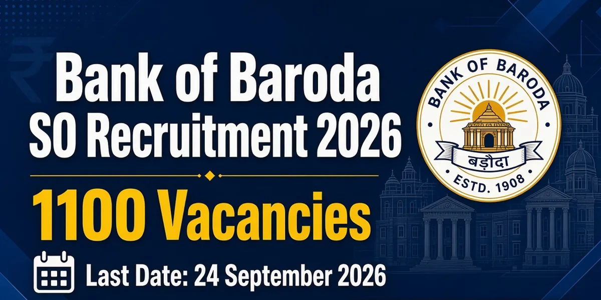 Bank of Baroda SO Recruitment 2026 - Apply Online